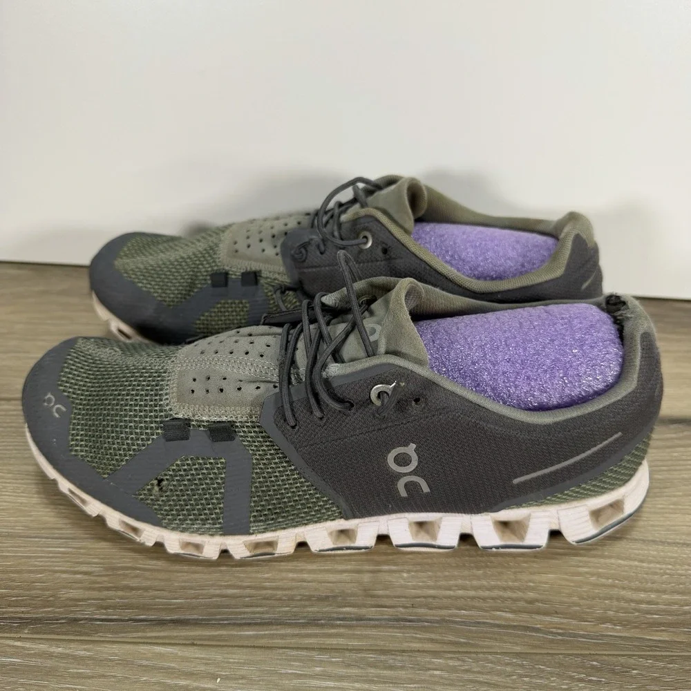 On Running Cloud Shoes Mens Size 7.5 Olive Green Athletic Running Sneakers